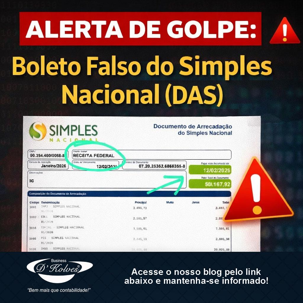 Imagem de Clientes ALERTA DE GOLPE: Boleto Falso do Simples Nacional (DAS)